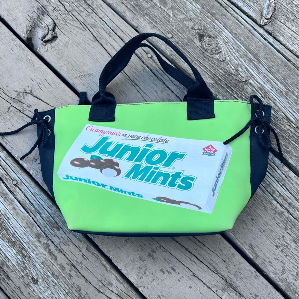 JUNIOR MINTS Bag by SWEET ACCESSORIES Candy Novelty Purse mini tote GREEN BLACK